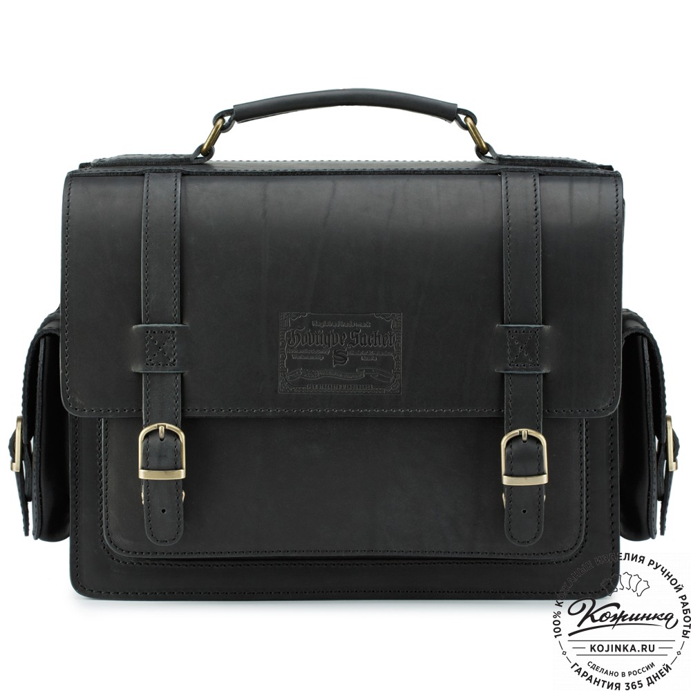 Кожаный портфель "Трансформер" (чёрный)