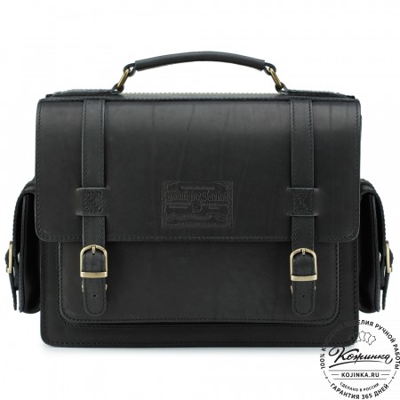 Кожаный портфель "Трансформер" (чёрный)