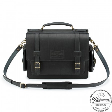 Кожаный портфель "Трансформер" (чёрный)