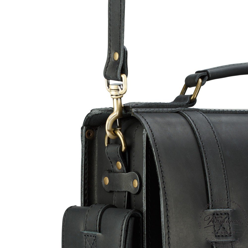 Кожаный портфель "Трансформер" (чёрный)