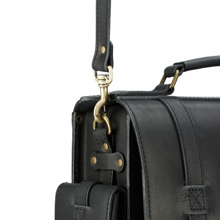 Кожаный портфель "Трансформер" (чёрный)