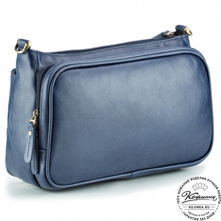 Женская кожаная сумка "Эмма" (синяя)