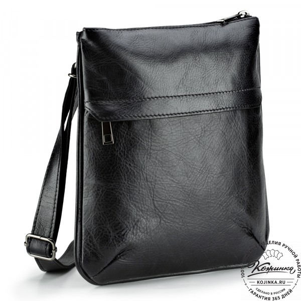 Кожаная сумка "Говард" (чёрная). фото 1