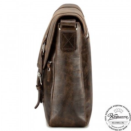Кожаная сумка "Командор" (коричневая наппа)