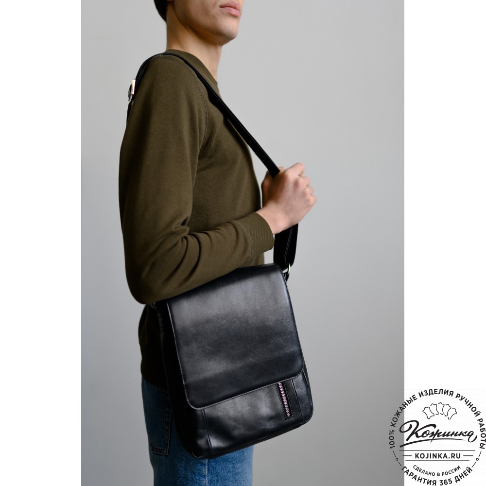 Мужская кожаная сумка "Рига" (коричневая)