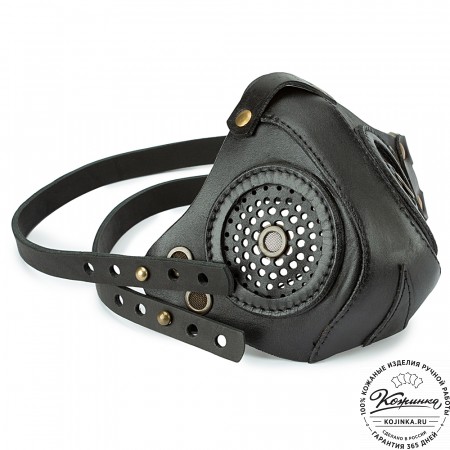 Кожаная маска Раптор (чёрная)