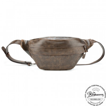 Кожаная сумка на пояс "Камиль" (коричневая наппа) 