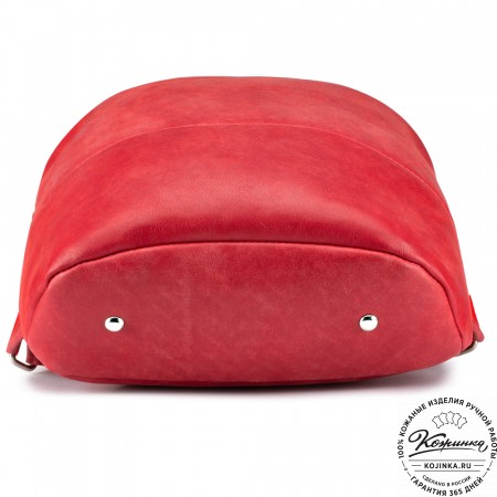 Кожаный рюкзак "Беверли" (красный)