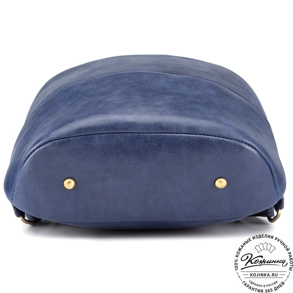 Кожаный рюкзак "Беверли" (синий)