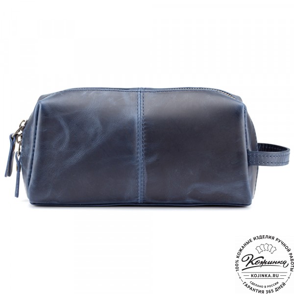 Кожаный несессер "Гремлин" (синий воск). фото 1