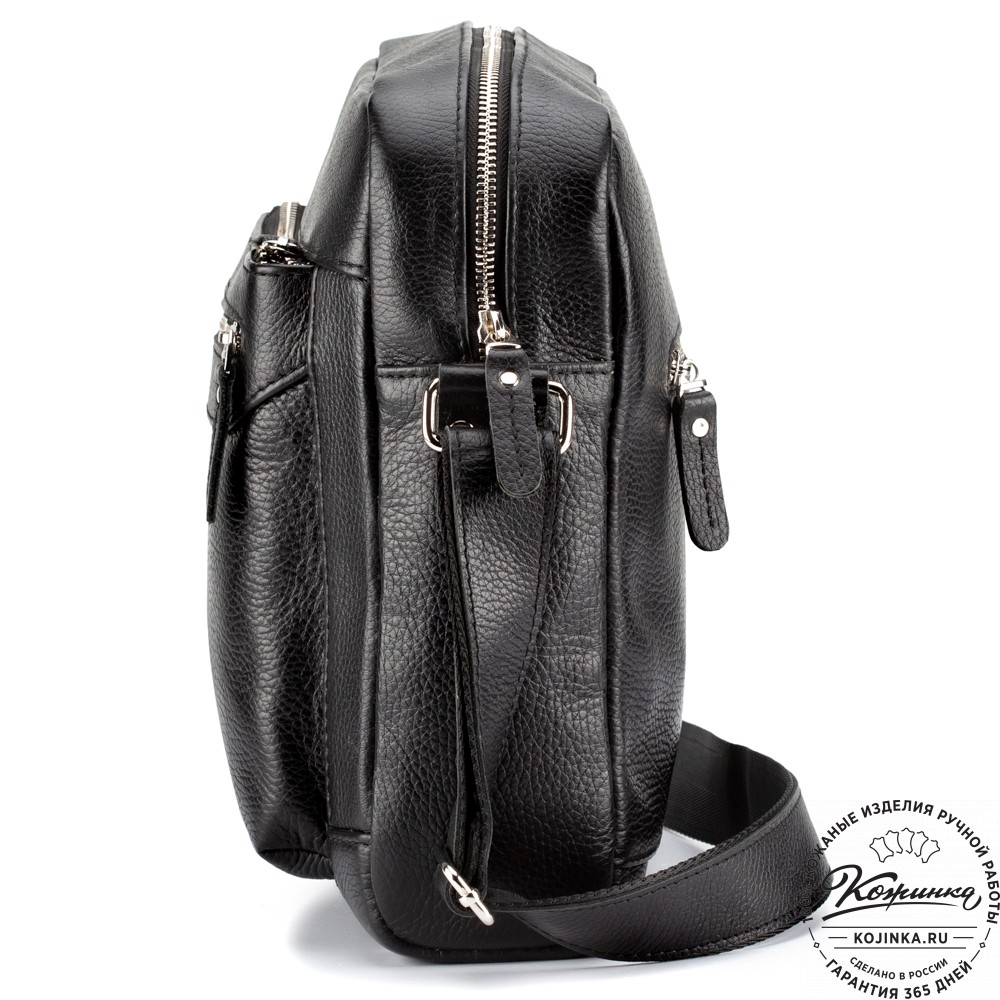 Мужская кожаная сумка "Колин" (черная)