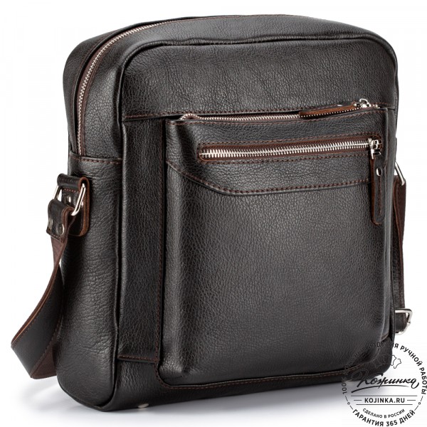 Мужская кожаная сумка "Колин" (коричневая). фото 1
