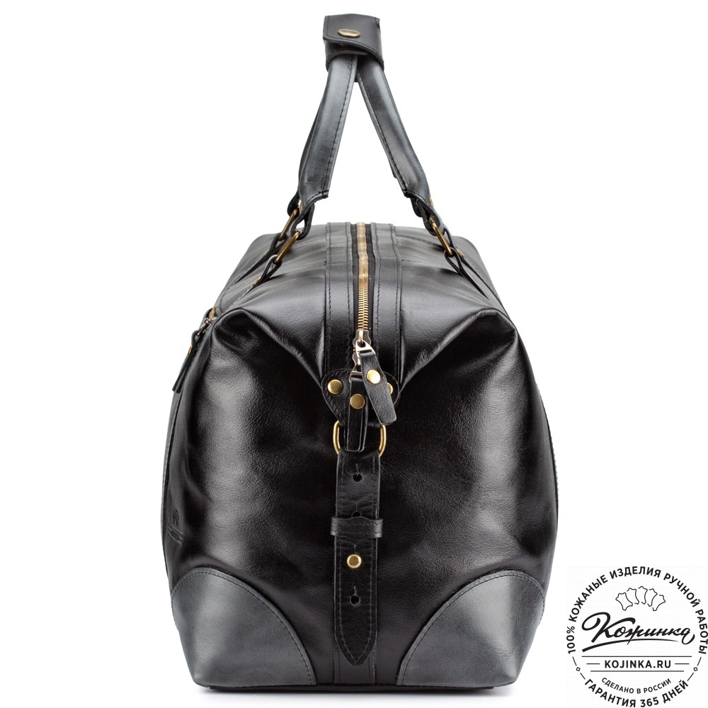 Кожаная дорожная сумка "Магнум" (чёрная)