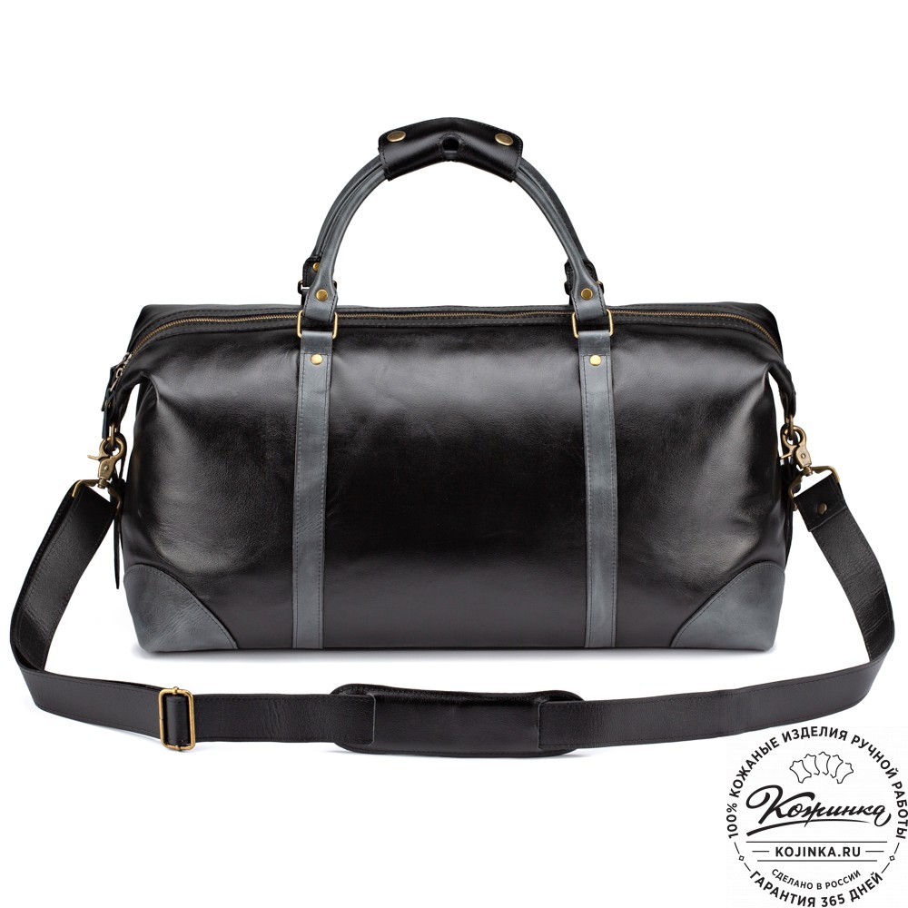 Кожаная дорожная сумка "Магнум" (чёрная)