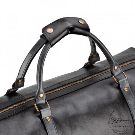 Кожаная дорожная сумка "Магнум" (чёрная)