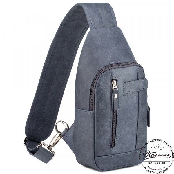 Кожаная нагрудная сумка "Ватикан" (джинс). фото 1