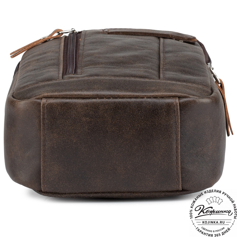 Кожаная нагрудная сумка "Ватикан" (коричневая наппа)