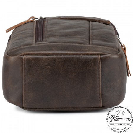 Кожаная нагрудная сумка "Ватикан" (коричневая наппа)