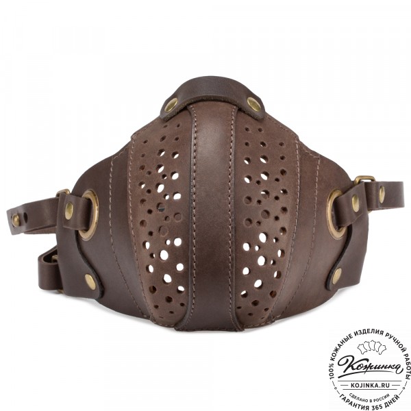 Кожаная маска Азимут (коричневая). фото 1