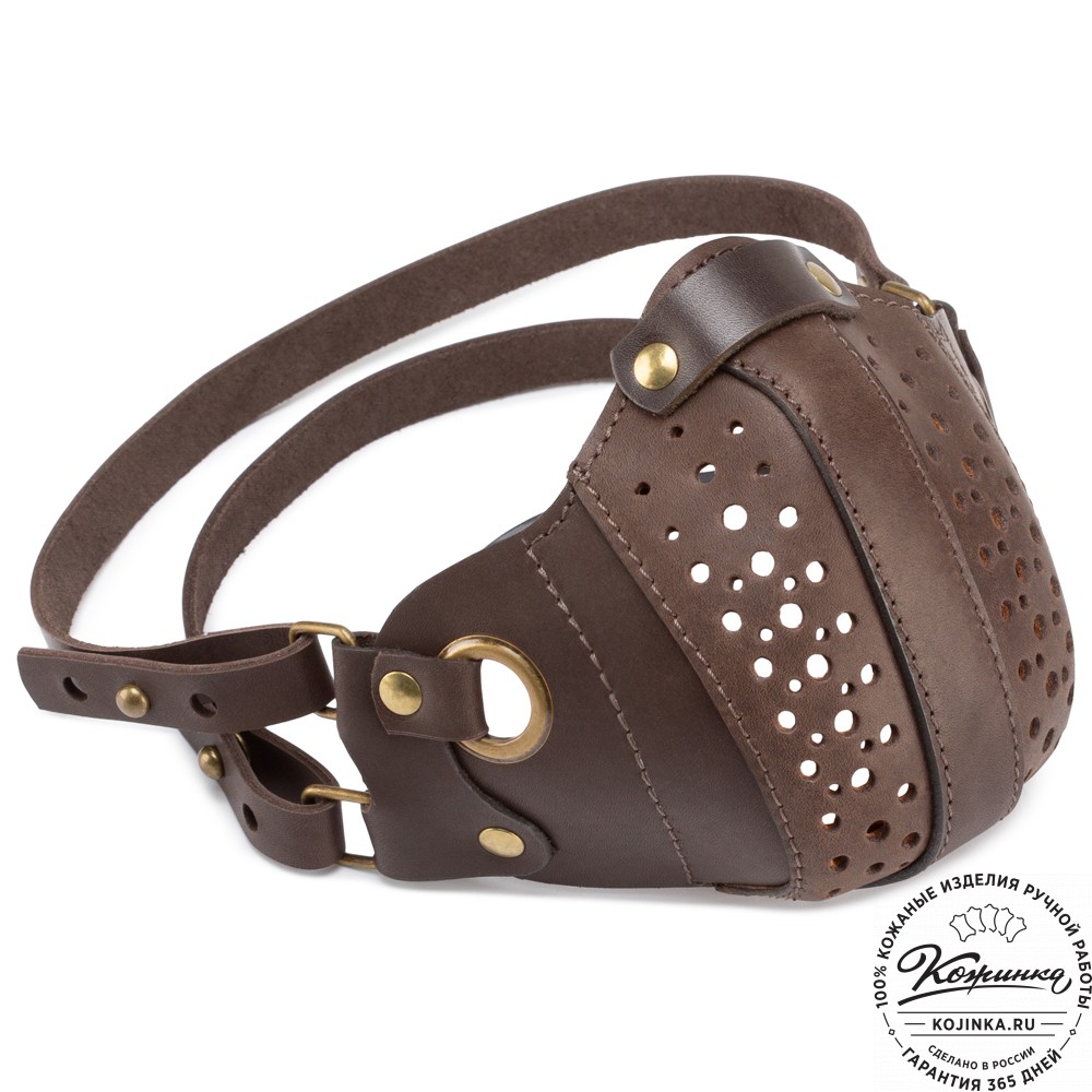 Кожаная маска Азимут (коричневая)