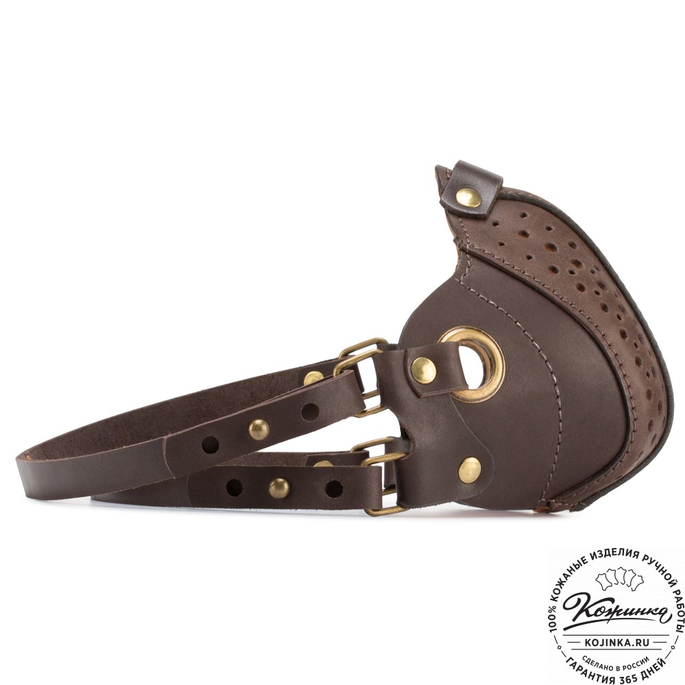 Кожаная маска Азимут (коричневая)