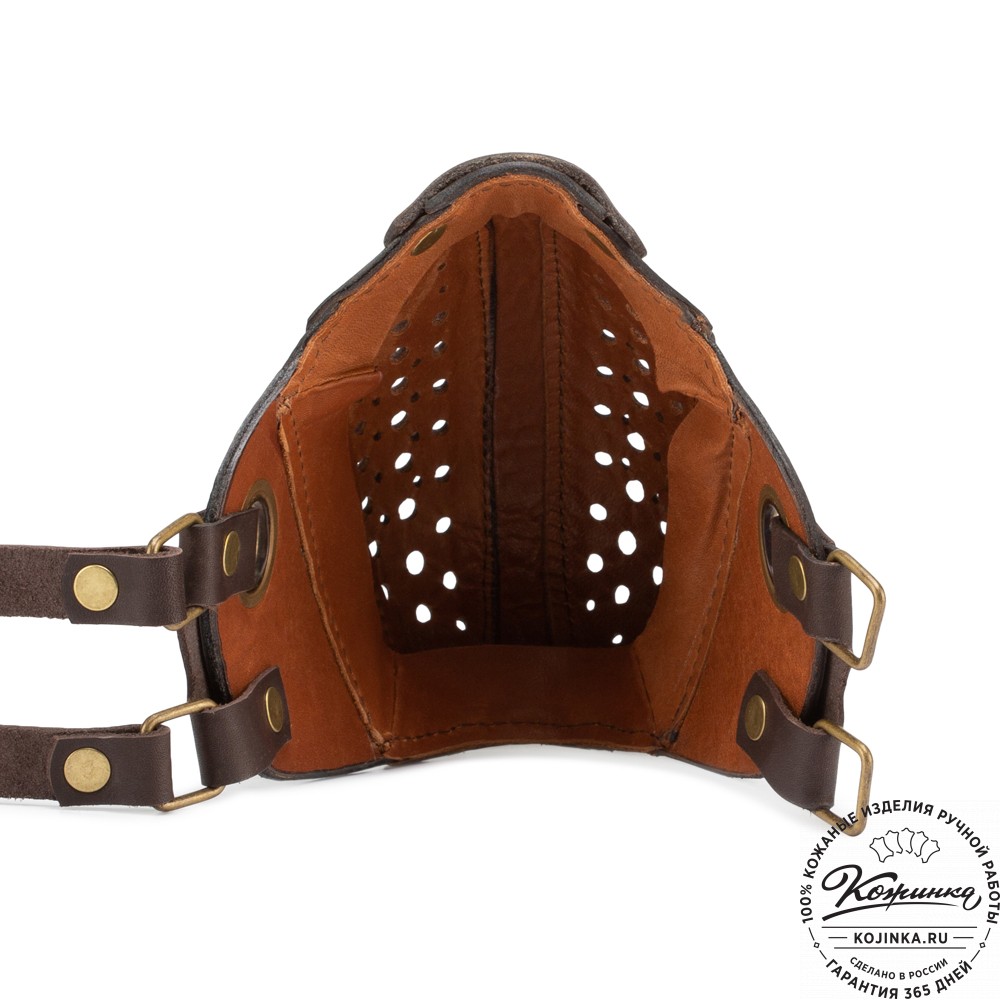 Кожаная маска Азимут (коричневая)