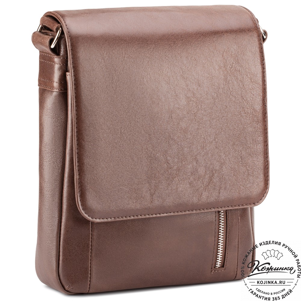 Мужская кожаная сумка "Рига" (коричневая)