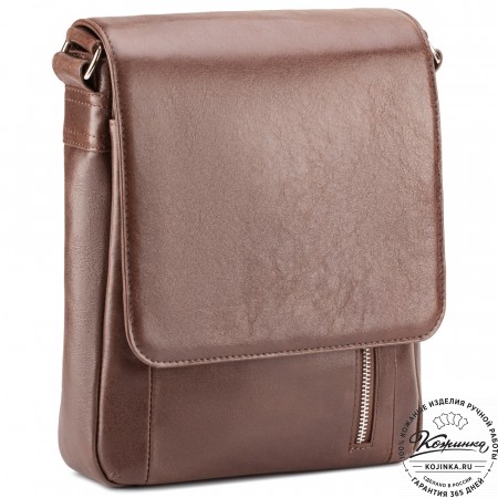 Мужская кожаная сумка "Рига" (коричневая)
