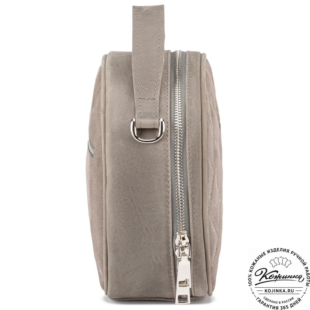 Женская кожаная сумка "Селин" (серая)