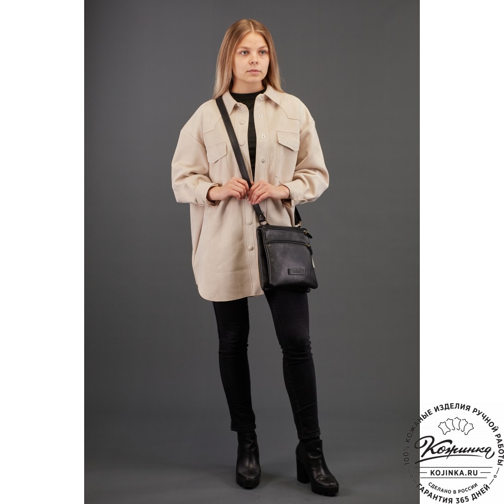 Кожаная сумка "Цезарь" (чёрная)