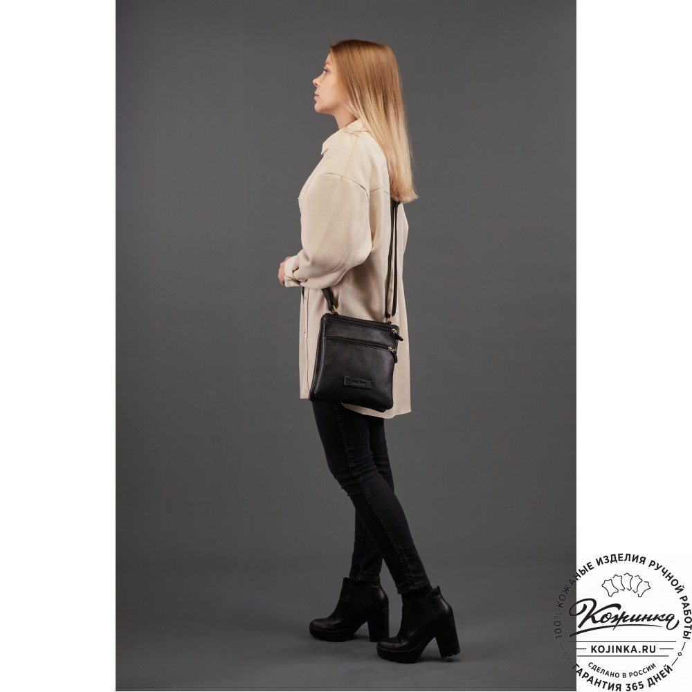 Кожаная сумка "Цезарь" (чёрная)