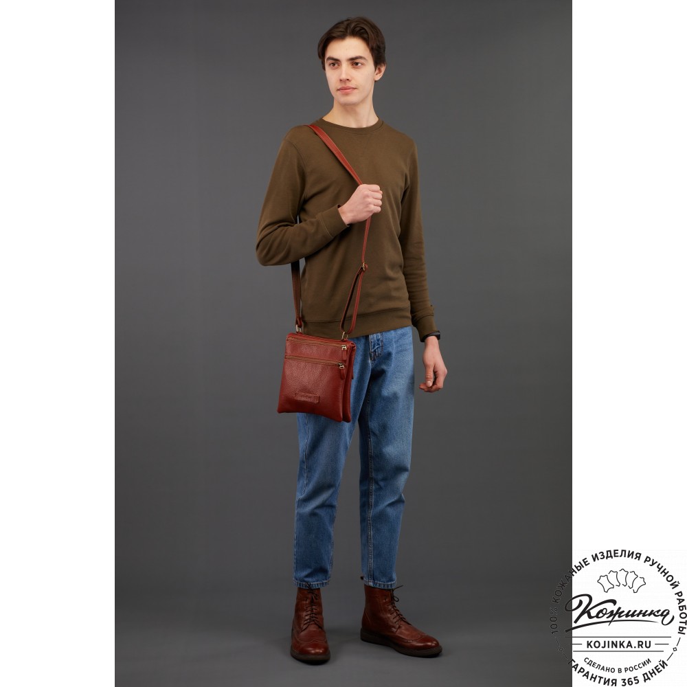 Кожаная сумка "Цезарь" (чёрная)