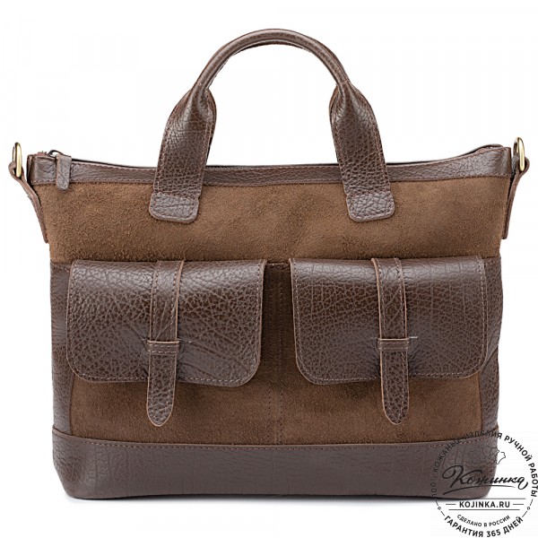Женская кожаная сумка "Эльза" (коричневая). фото 1