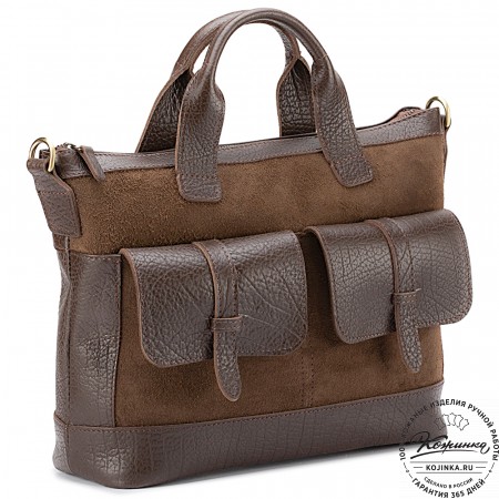 Женская кожаная сумка "Эльза" (коричневая)