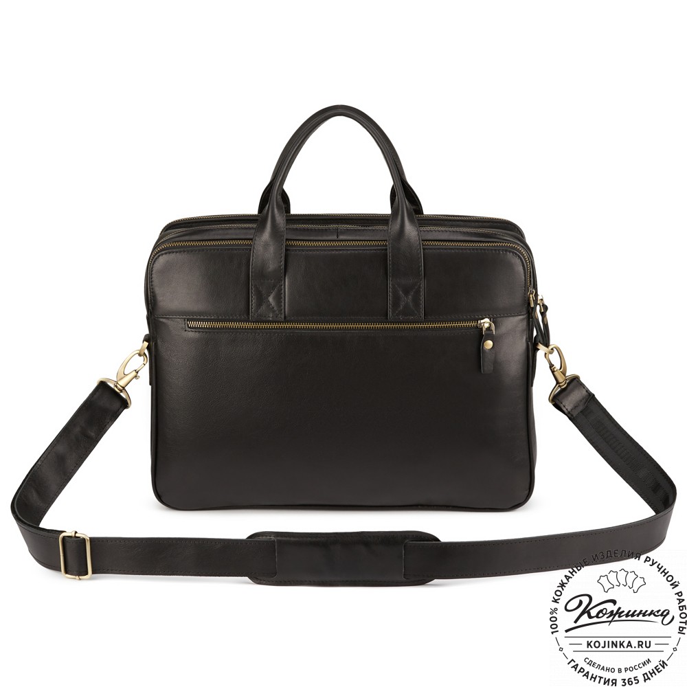 Кожаная деловая сумка "Густав" (чёрная)