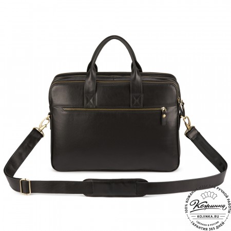 Кожаная деловая сумка "Густав" (чёрная)