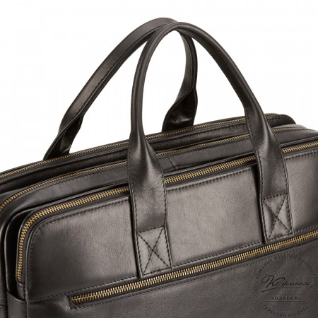 Кожаная деловая сумка "Густав" (чёрная)