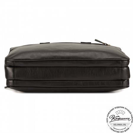 Кожаная деловая сумка "Густав" (чёрная)