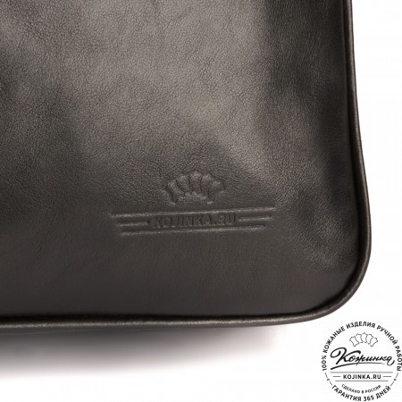 Кожаная деловая сумка "Густав" (чёрная)