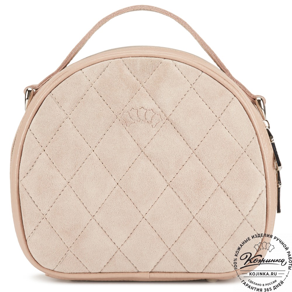 Женская кожаная сумка "Селин" (пудра)