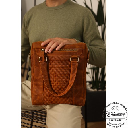 Кожаная сумка "Крюгер" (коричневый крейзи)