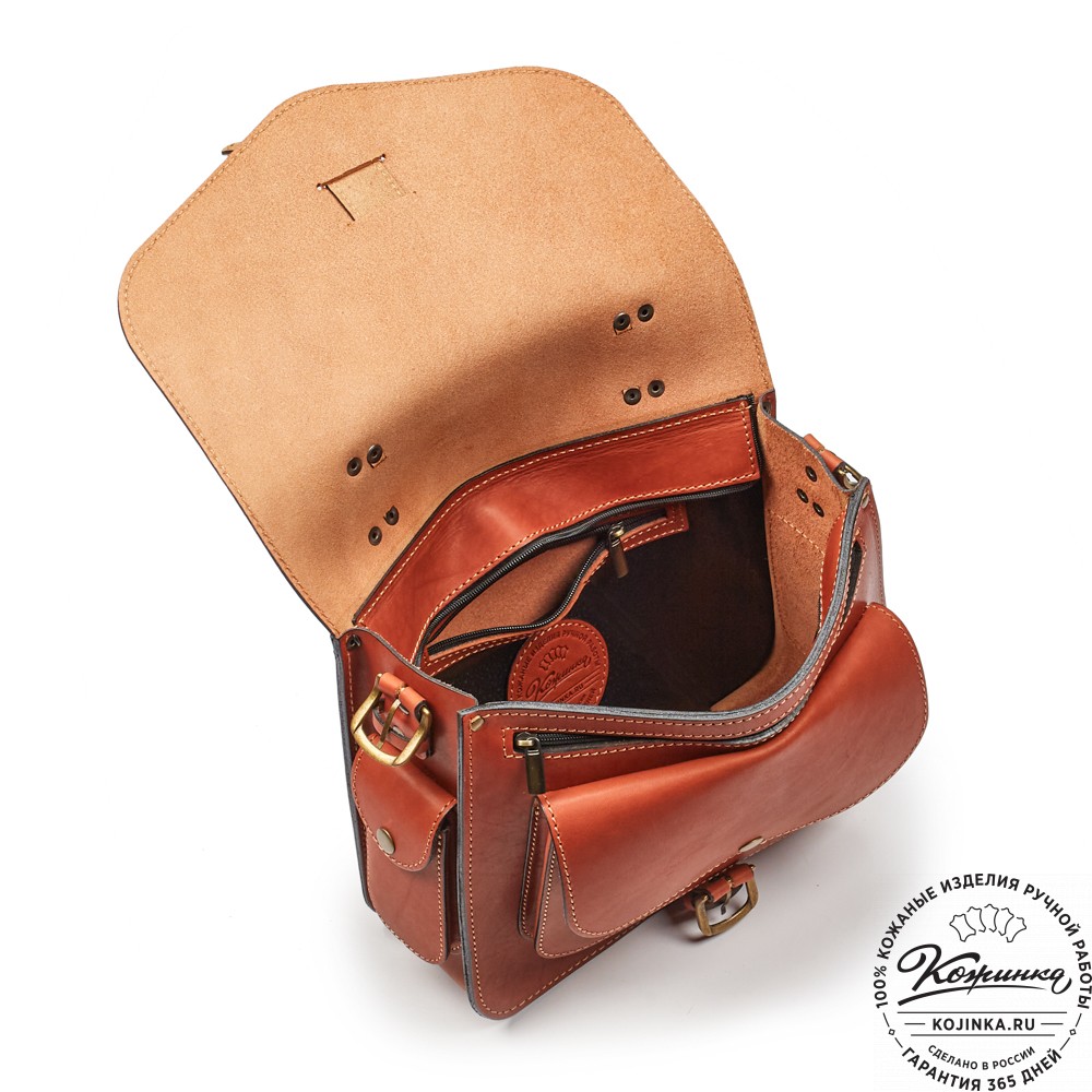Кожаная  сумка "Леонардо" (рыжая)