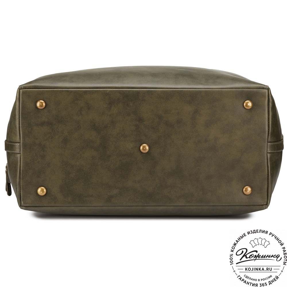 Кожаный дорожный саквояж "Сальери" (хаки гладкая кожа)