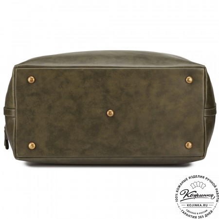 Кожаный дорожный саквояж "Сальери" (хаки гладкая кожа)