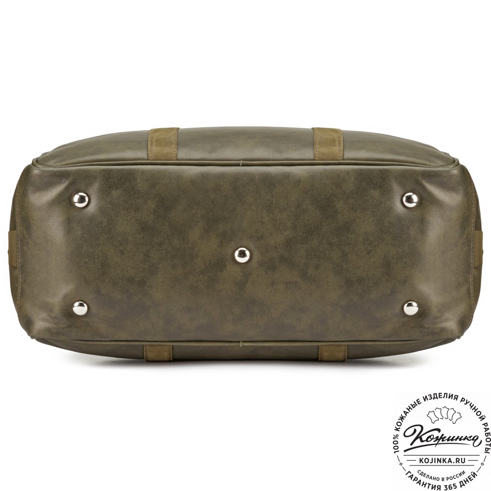 Кожаная дорожная сумка "Ирландия" (хаки гладкая кожа)