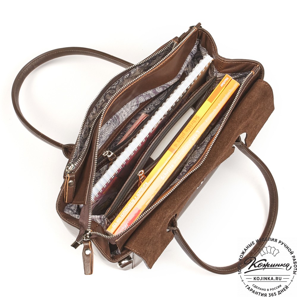 Женская кожаная сумка "Сильвия" (коричневая)