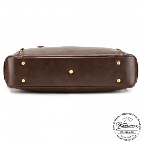 Кожаная деловая сумка "Спенсер" (коричневая гладкая кожа) 