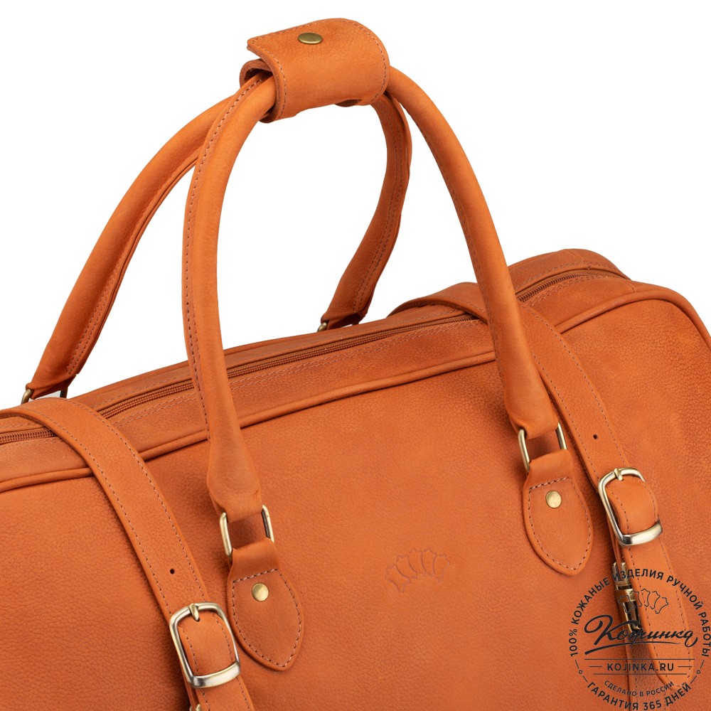 Кожаная дорожная сумка "Филипп" (терракот крейзи фактура)