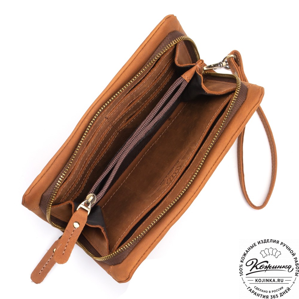 Кожаный клатч "Дарси" (коричневый крейзи)