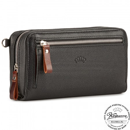 Кожаный клатч "Магадан" (чёрный) 